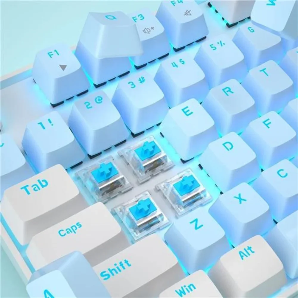 75% Mechanical Gaming Keyboard with Blue Switch,LED Blue Backlit Keyboard,87Keys